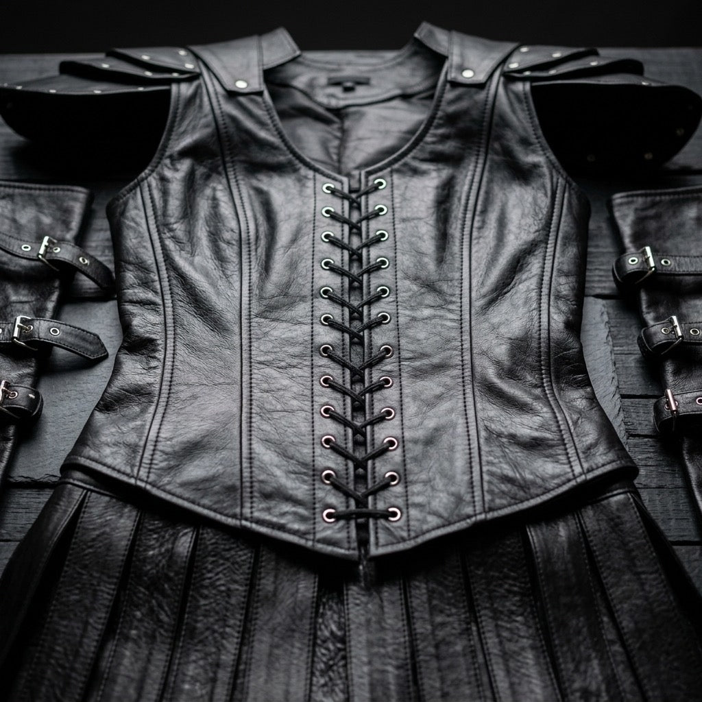 Midnight Lace-up Leather Coreset