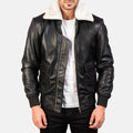 Shearling Collar Leather Bomber