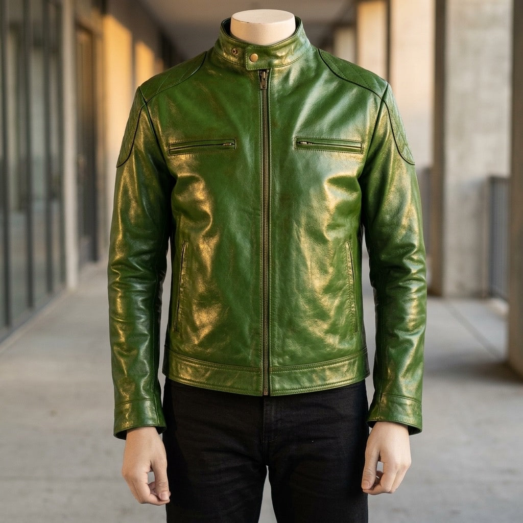 Emerald Moto Leather Jacket