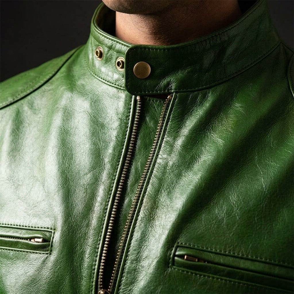 Emerald Moto Leather Jacket