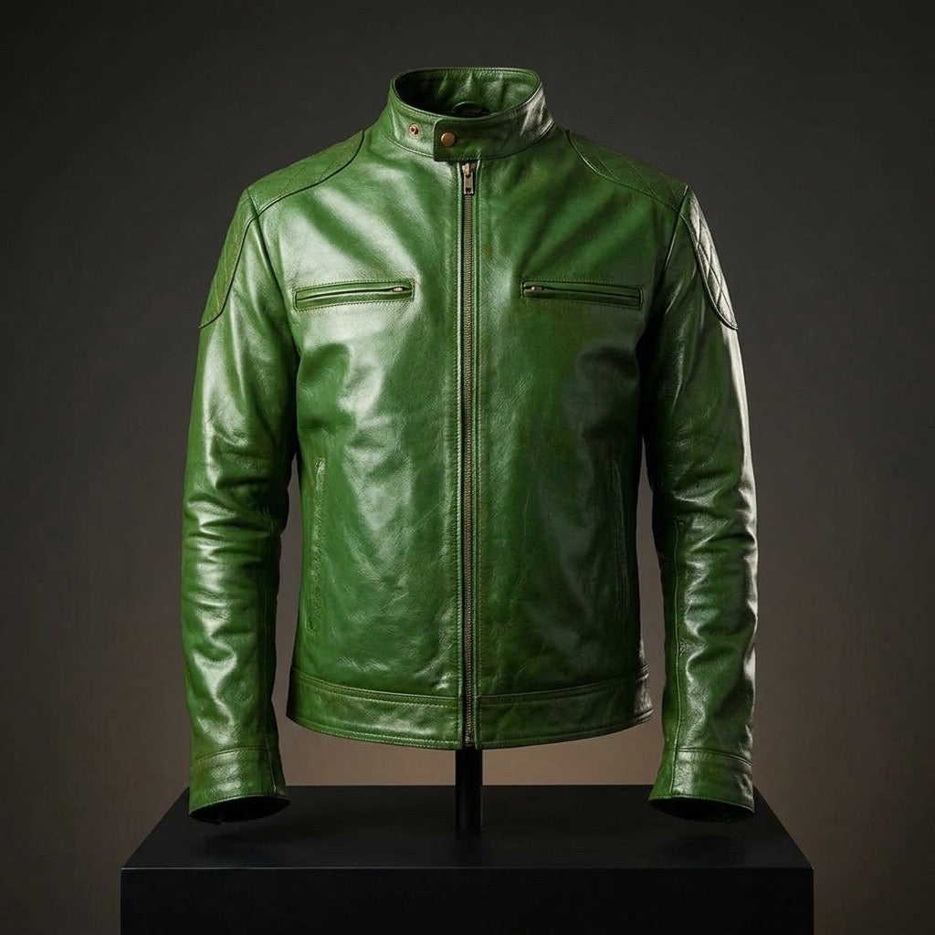 Emerald Moto Leather Jacket