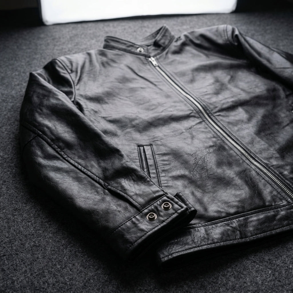 Urban Stand Collar Leather Jacket