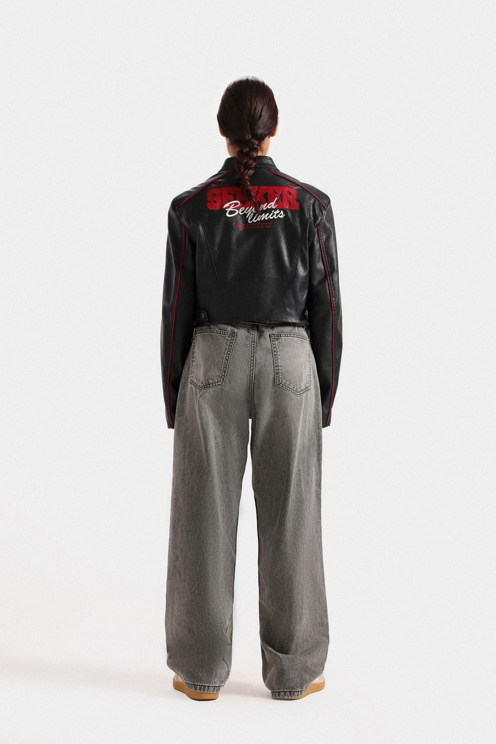 RacerEdge Cropped Leather Jacket