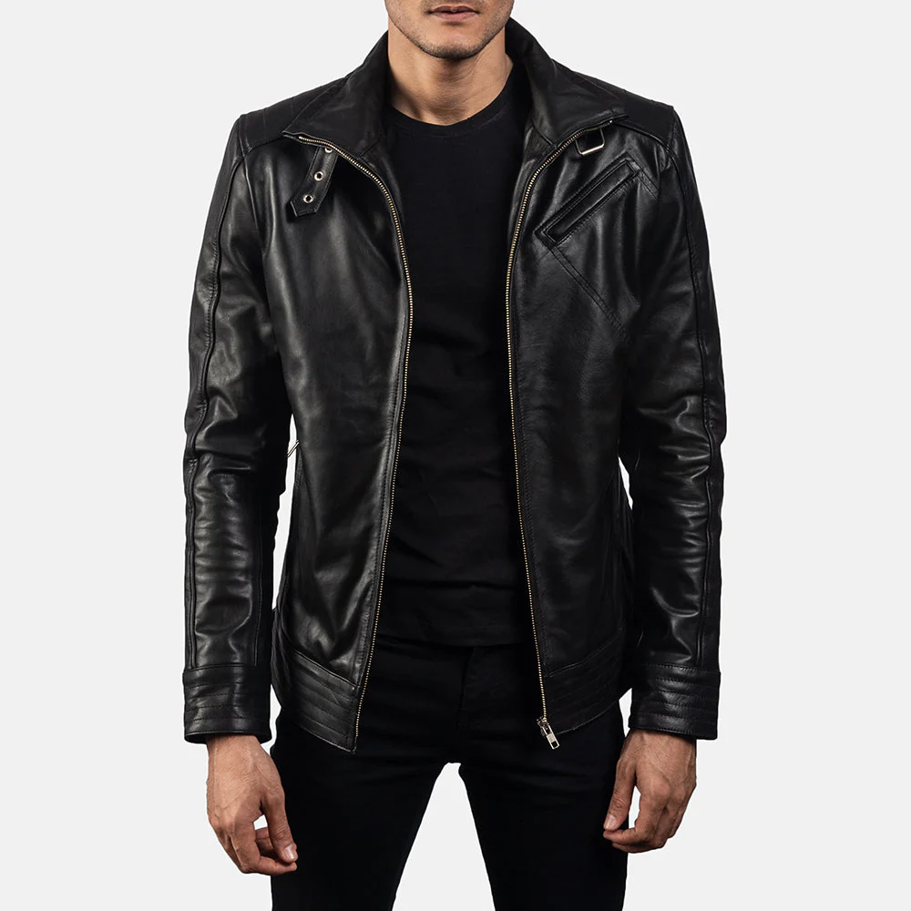Urban Black Leather Biker Jacket