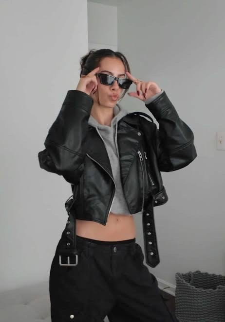 Urban Edge Cropped Moto Jacket