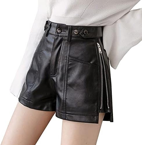 Edge Zip Leather Mini Shorts