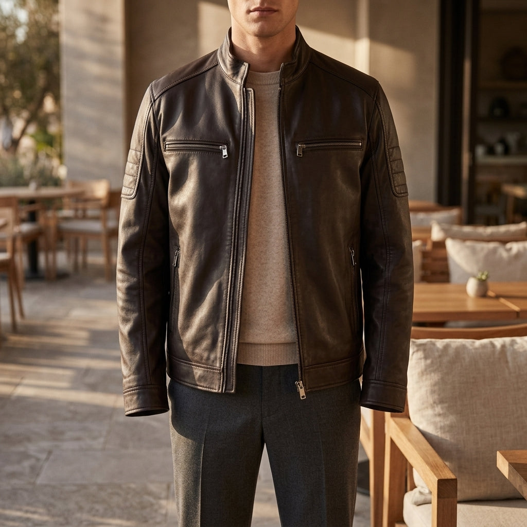Heritage Zip Leather Jacket