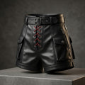 Nocturne Lace-Up Leather Shorts