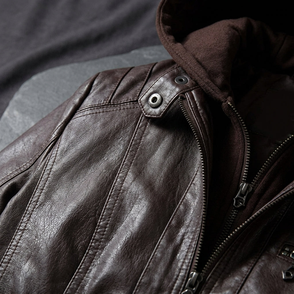 Urban Hooded Leather Jacket