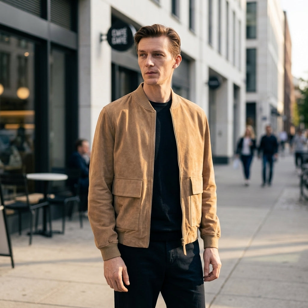 Heritage Suede Bomber Jacket