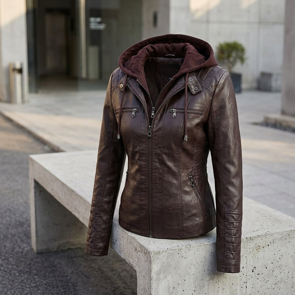 Urban Hooded Leather Jacket