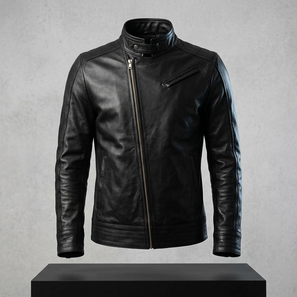Urban Black Leather Biker Jacket