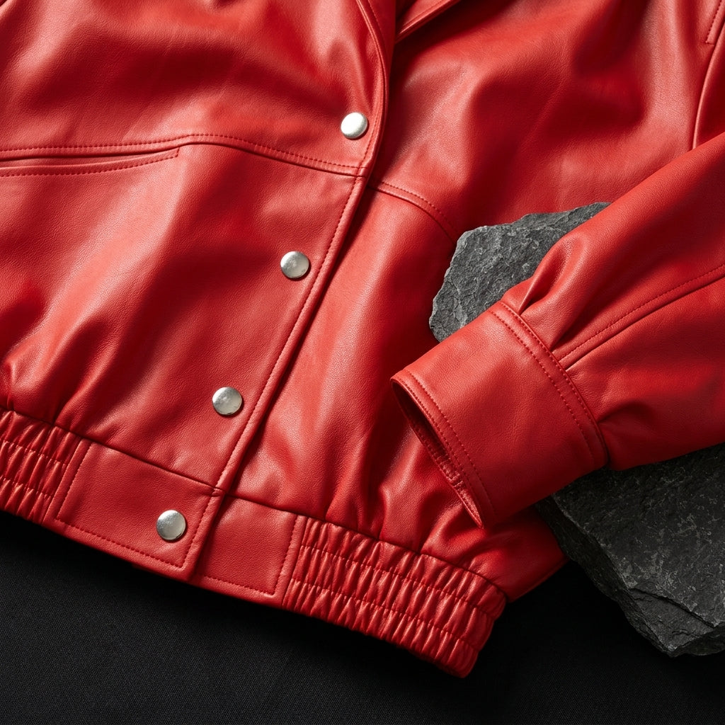 Red Statement Leather Jacket