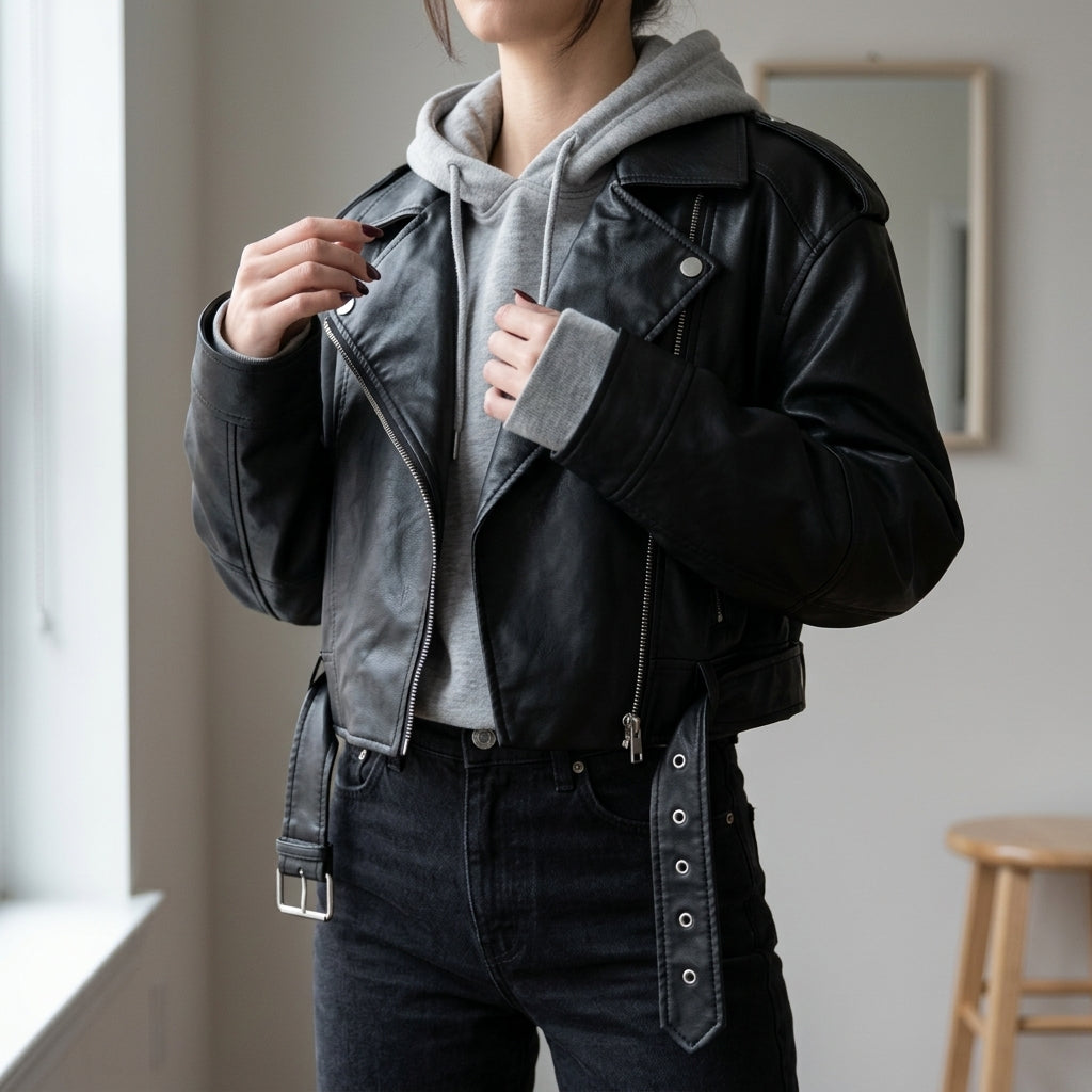 Urban Edge Cropped Moto Jacket