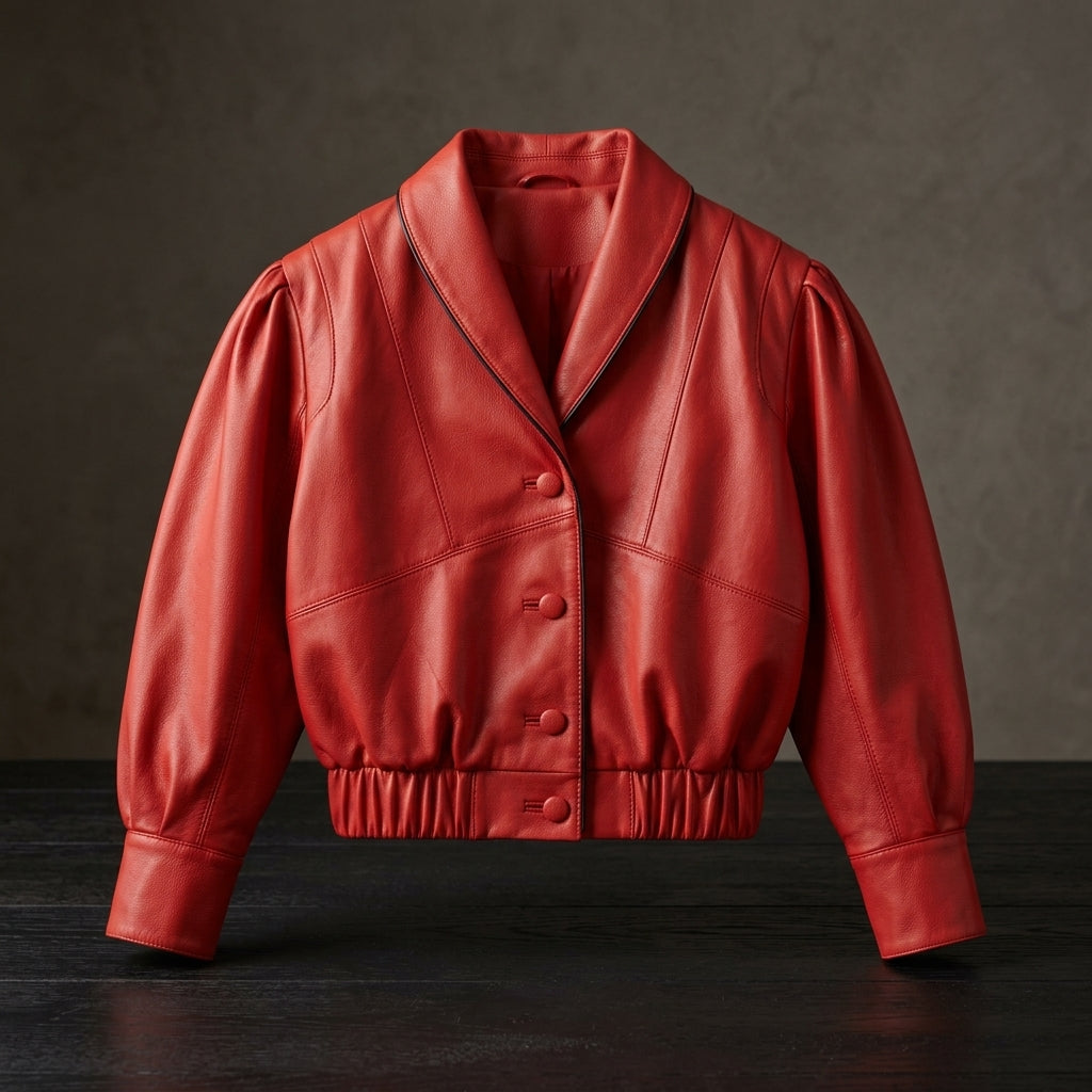 Red Statement Leather Jacket