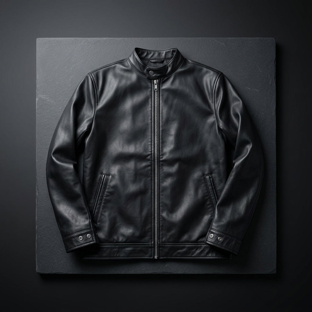 Urban Stand Collar Leather Jacket