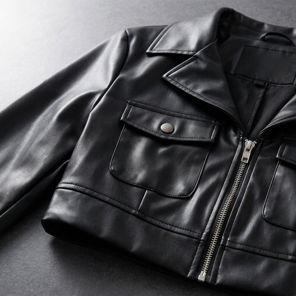 EdgeFit Faux Leather Crop Jacket