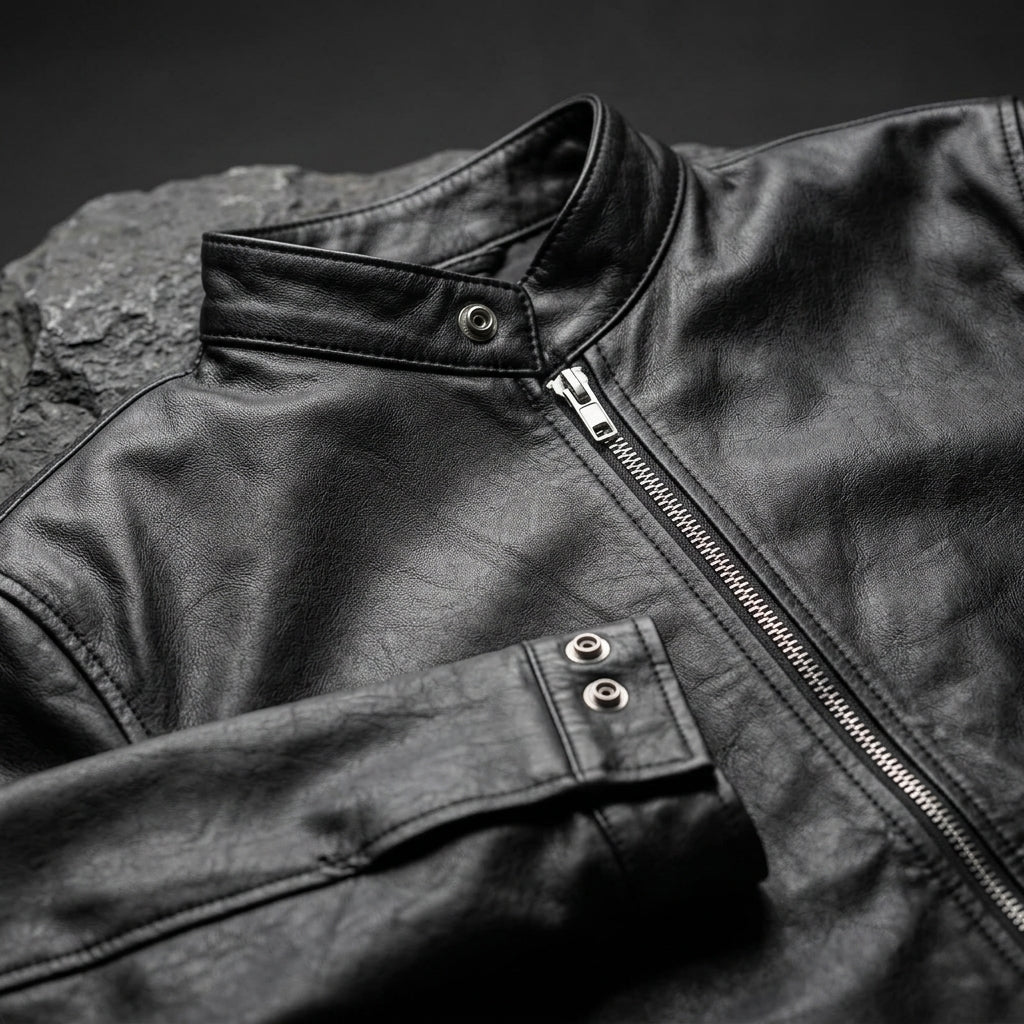Urban Stand Collar Leather Jacket