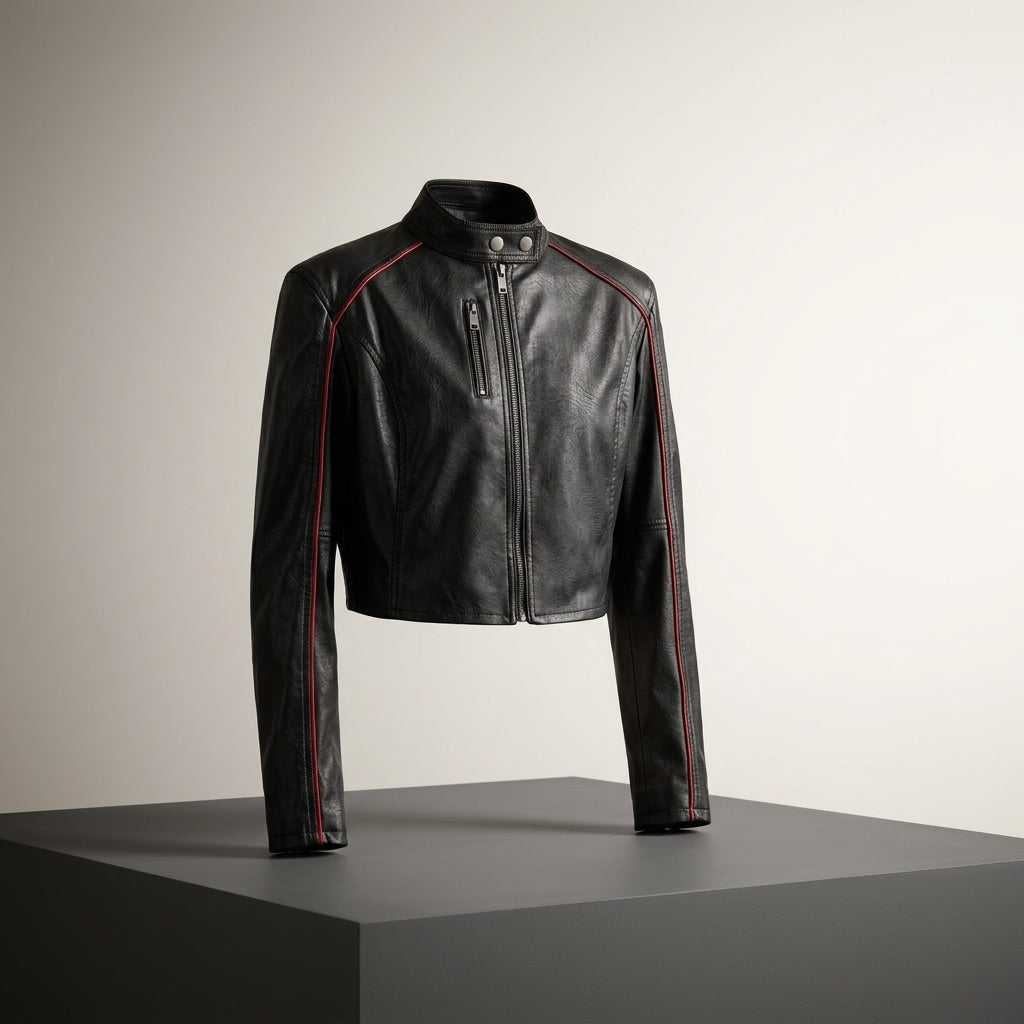 RacerEdge Cropped Leather Jacket
