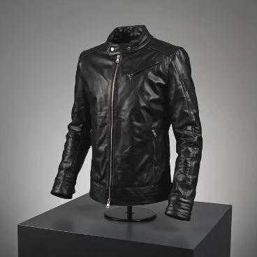 Urban Black Leather Biker Jacket