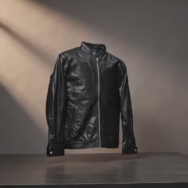 Urban Stand Collar Leather Jacket
