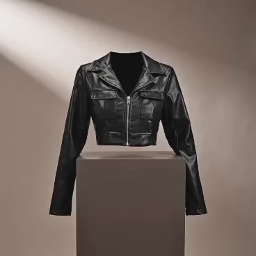 EdgeFit Faux Leather Crop Jacket