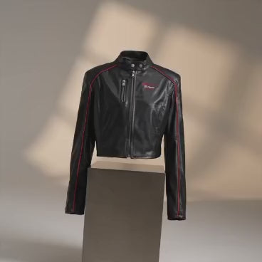 RacerEdge Cropped Leather Jacket